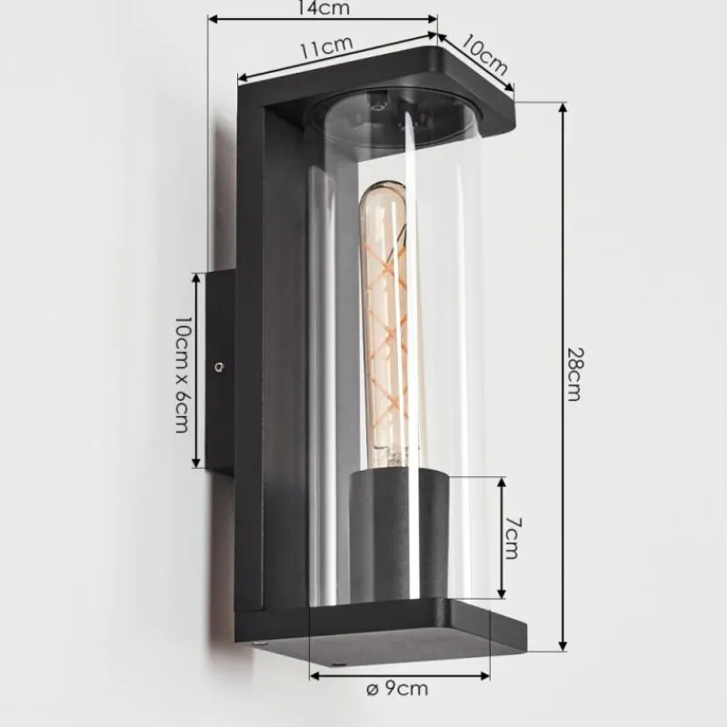 hofstein Applique murale d'extérieur Mataka Noir, 1 lumière