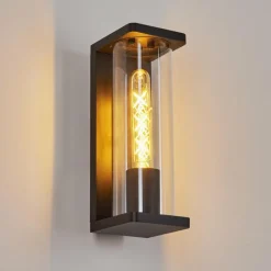 hofstein Applique murale d'extérieur Mataka Noir, 1 lumière