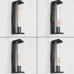 hofstein Applique murale d'extérieur Mataka Noir, 1 lumière