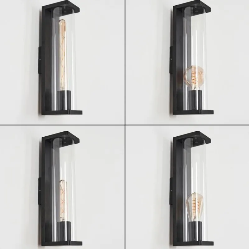 hofstein Applique murale d'extérieur Mataka Noir, 1 lumière