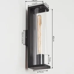 hofstein Applique murale d'extérieur Mataka Noir, 1 lumière