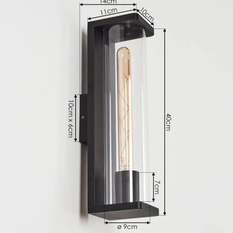 hofstein Applique murale d'extérieur Mataka Noir, 1 lumière