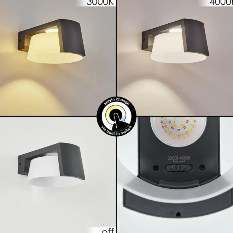 hofstein Applique murale d'extérieur Lafite Anthracite, 1 lumière