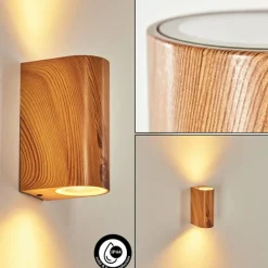 Lampes En Bois-hofstein Applique murale d'extérieur Skaabu Brun, Couleur bois, 2 lumières
