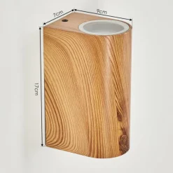 Lampes En Bois-hofstein Applique murale d'extérieur Skaabu Brun, Couleur bois, 2 lumières