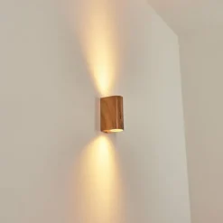 Lampes En Bois-hofstein Applique murale d'extérieur Skaabu Brun, Couleur bois, 2 lumières