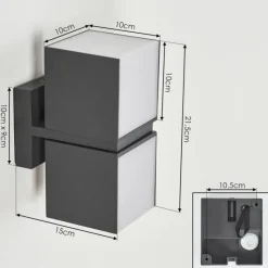 hofstein Applique murale d'extérieur Swanek LED Anthracite, 1 lumière