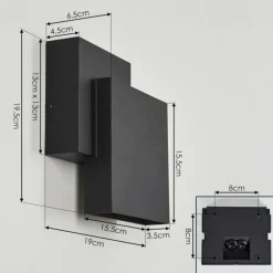 hofstein Applique murale d'extérieur Colare LED Noir, 1 lumière