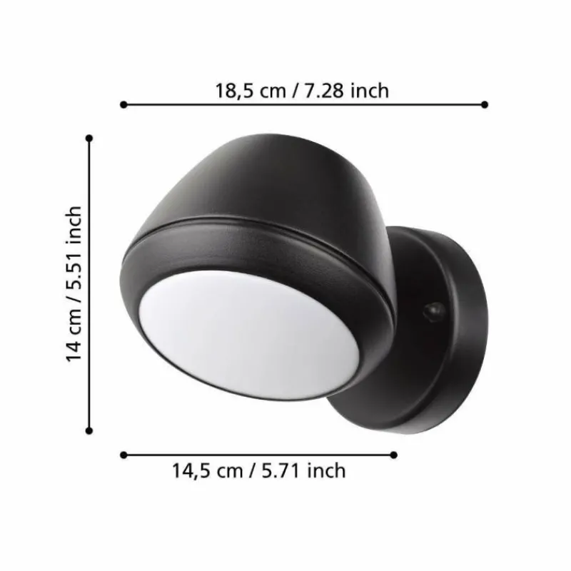 Luminaires Eglo Applique murale d'extérieur Eglo NIVAROLO LED Noir, 1 lumière