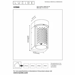 Luminaires Lucide Applique murale d'extérieur Lucide KIRAN LED Noir, 1 lumière