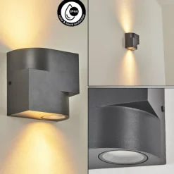 hofstein Applique murale d'extérieur Lolog Anthracite, 2 lumières