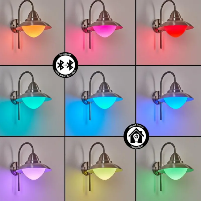 hofstein Applique murale d'extérieur Gielas LED Nickel mat, 1 lumière