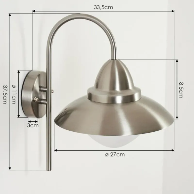hofstein Applique murale d'extérieur Gielas LED Nickel mat, 1 lumière