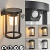 hofstein Applique murale d'extérieur Lokpano LED Noir, 1 lumière, Détecteur de mouvement, Changeur de couleurs