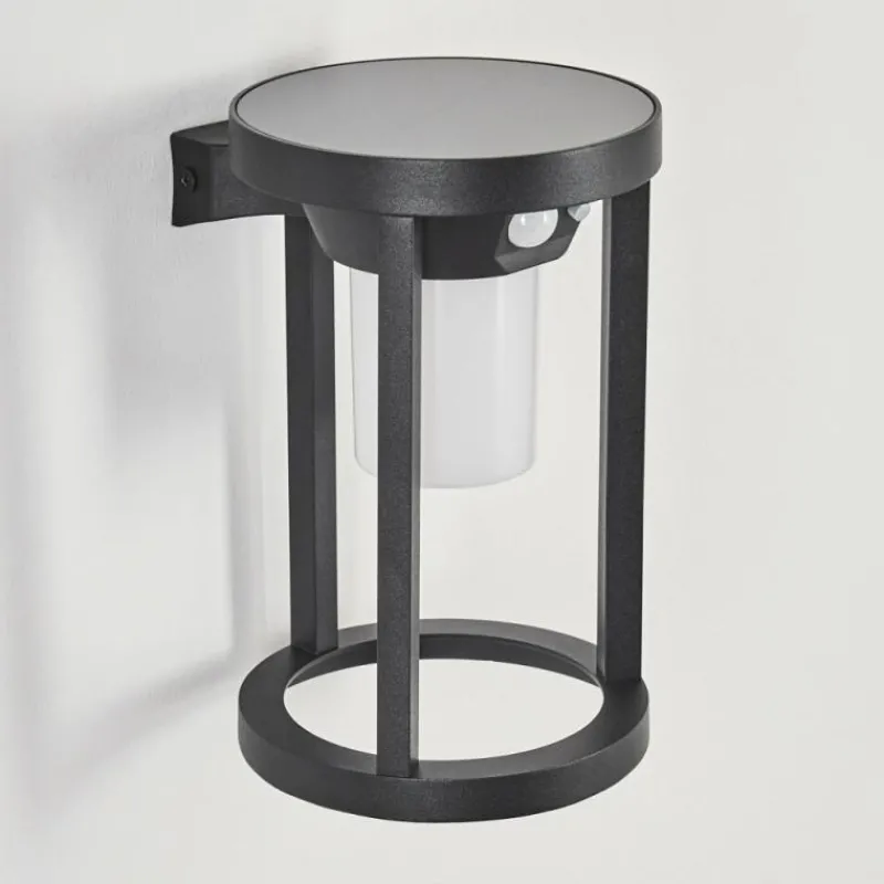 hofstein Applique murale d'extérieur Lokpano LED Noir, 1 lumière, Détecteur de mouvement, Changeur de couleurs