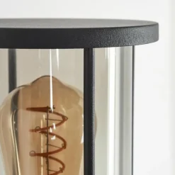 Suspension Verre Fumé-hofstein Applique murale d'extérieur Sumalao Noir, 1 lumière, Détecteur de mouvement