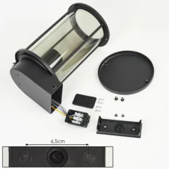 Suspension Verre Fumé-hofstein Applique murale d'extérieur Sumalao Noir, 1 lumière, Détecteur de mouvement