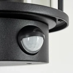 Suspension Verre Fumé-hofstein Applique murale d'extérieur Sumalao Noir, 1 lumière, Détecteur de mouvement