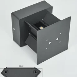 hofstein Applique murale d'extérieur Tamarin LED Anthracite, 2 lumières