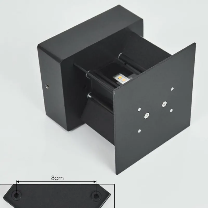 hofstein Applique murale d'extérieur Tamarin LED Noir, 2 lumières