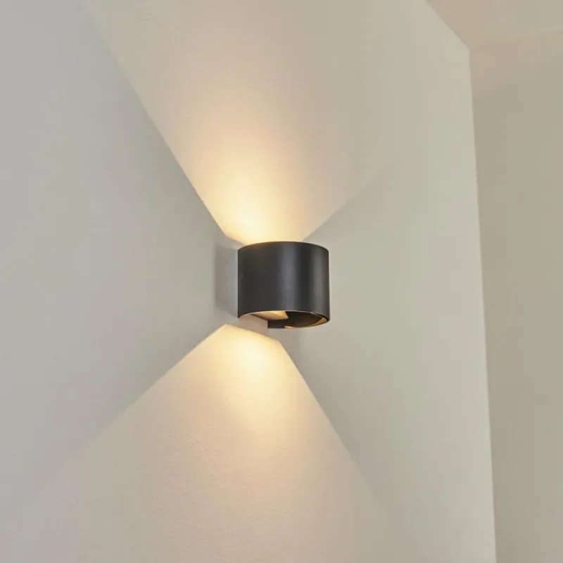 hofstein Applique murale d'extérieur Tamarin LED Noir, 2 lumières