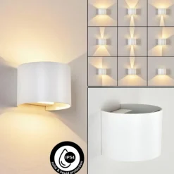 hofstein Applique murale d'extérieur Tamarin LED Blanc, 2 lumières