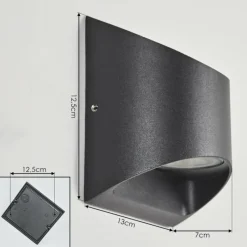 hofstein Applique murale d'extérieur Suriyaco LED Noir, 2 lumières