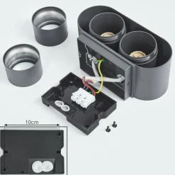 hofstein Applique murale d'extérieur Guampacha Anthracite, 2 lumières