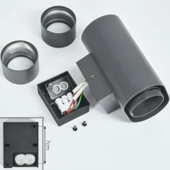 hofstein Applique murale d'extérieur Guampacha Anthracite, 2 lumières