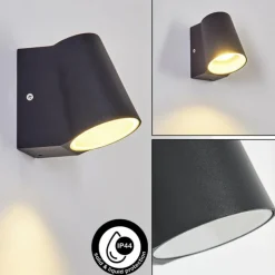 hofstein Applique murale d'extérieur Swisher LED Noir, 1 lumière