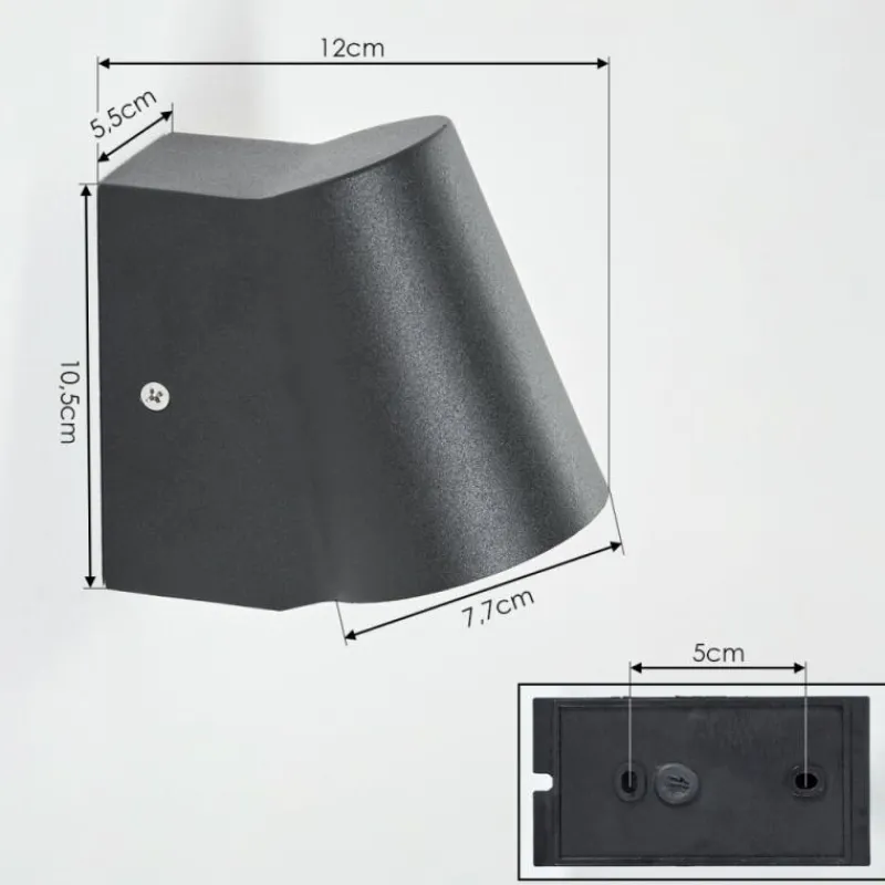 hofstein Applique murale d'extérieur Swisher LED Noir, 1 lumière