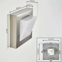 hofstein Applique murale d'extérieur Stearns LED Nickel mat, 1 lumière
