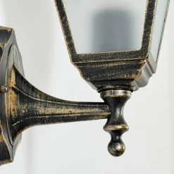 Luminaires Rustiques-hofstein Applique murale d'extérieur Naofe Brun, Or, 1 lumière