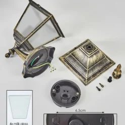 Luminaires Rustiques-hofstein Applique murale d'extérieur Naofe Brun, Or, 1 lumière