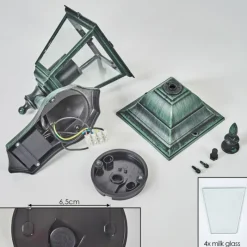 Luminaires Rustiques-hofstein Applique murale d'extérieur Naofe Vert, Noir, 1 lumière, Détecteur de mouvement