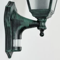 Luminaires Rustiques-hofstein Applique murale d'extérieur Naofe Vert, Noir, 1 lumière, Détecteur de mouvement