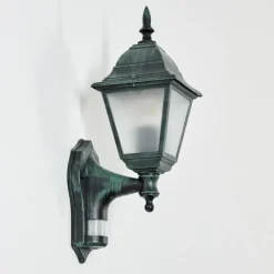 Luminaires Rustiques-hofstein Applique murale d'extérieur Naofe Vert, Noir, 1 lumière, Détecteur de mouvement