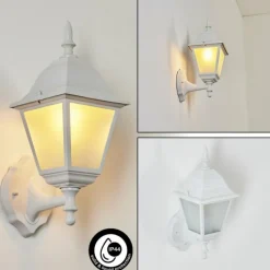 Luminaires Rustiques-hofstein Applique murale d'extérieur Naofe Blanc, 1 lumière