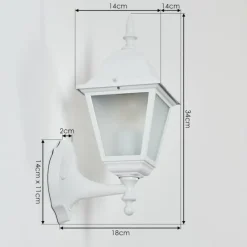 Luminaires Rustiques-hofstein Applique murale d'extérieur Naofe Blanc, 1 lumière
