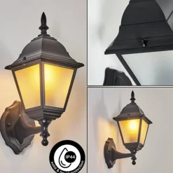 Luminaires Rustiques-hofstein Applique murale d'extérieur Naofe Noir, 1 lumière