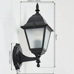 Luminaires Rustiques-hofstein Applique murale d'extérieur Naofe Noir, 1 lumière