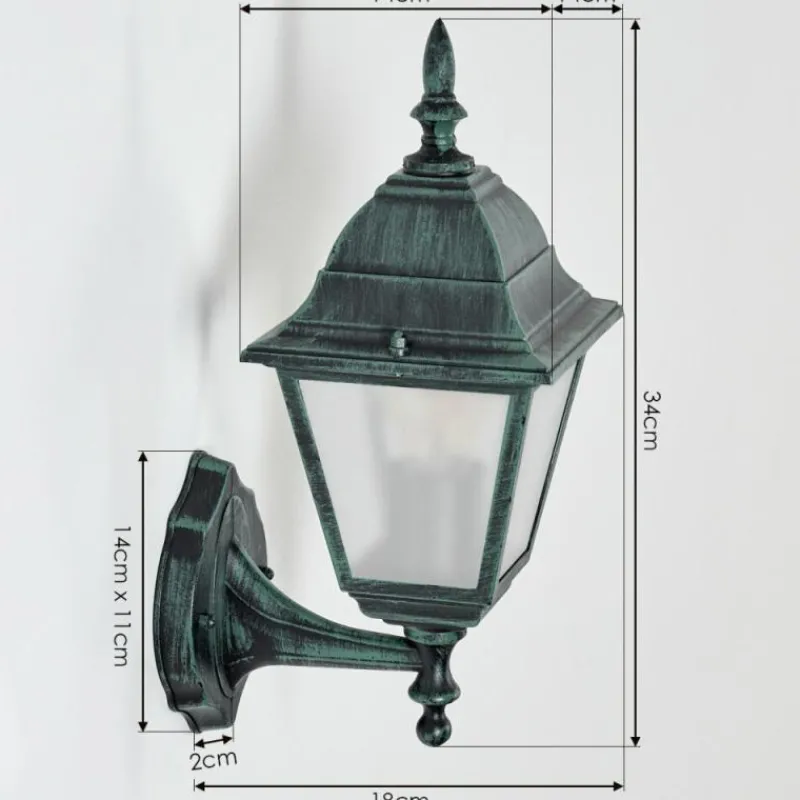 Luminaires Rustiques-hofstein Applique murale d'extérieur Naofe Vert, Noir, 1 lumière