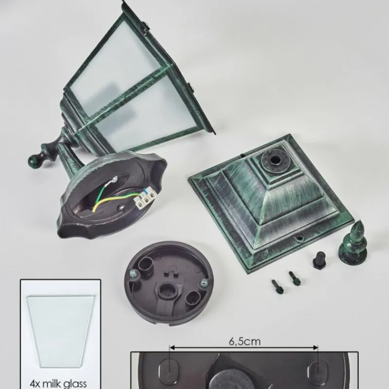 Luminaires Rustiques-hofstein Applique murale d'extérieur Naofe Vert, Noir, 1 lumière