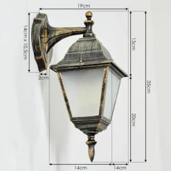 Luminaires Rustiques-hofstein Applique murale d'extérieur Naofe Brun, Or, 1 lumière