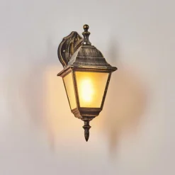 Luminaires Rustiques-hofstein Applique murale d'extérieur Naofe Brun, Or, 1 lumière