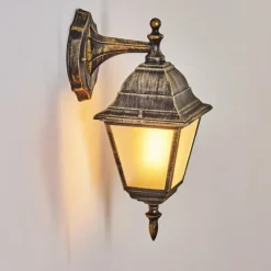 Luminaires Rustiques-hofstein Applique murale d'extérieur Naofe Brun, Or, 1 lumière