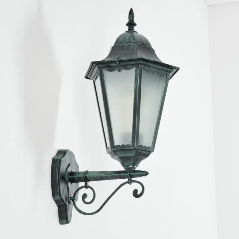 Luminaires Rustiques-hofstein Applique murale d'extérieur Hongkong Vert, Noir, 1 lumière