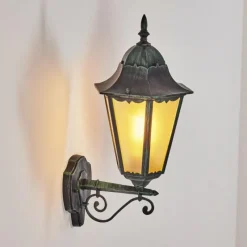 Luminaires Rustiques-hofstein Applique murale d'extérieur Hongkong Vert, Noir, 1 lumière