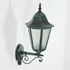 Luminaires Rustiques-hofstein Applique murale d'extérieur Hongkong Vert, Noir, 1 lumière