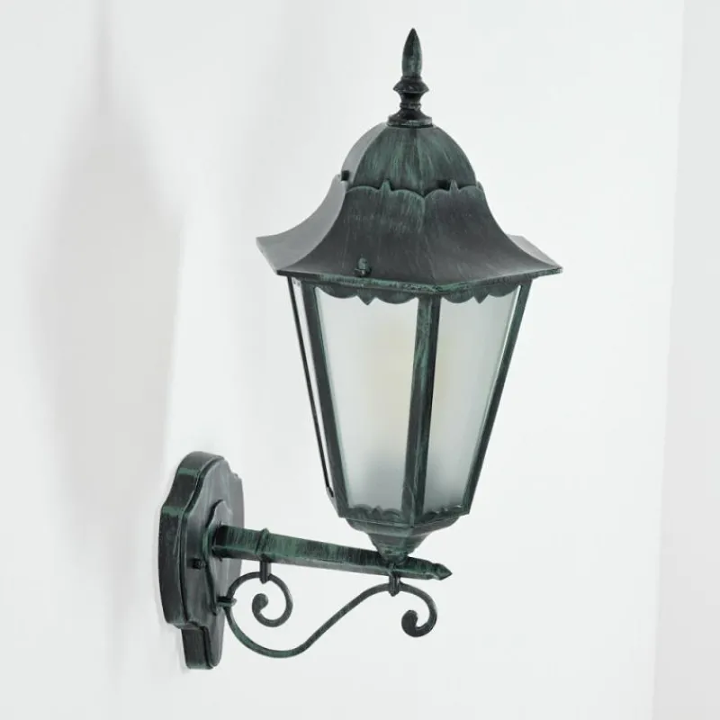 Luminaires Rustiques-hofstein Applique murale d'extérieur Hongkong Vert, Noir, 1 lumière